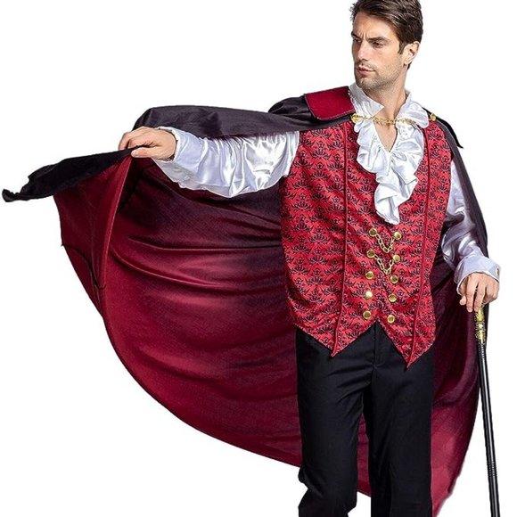 NWT SPOOKTACULAR CREATIONS RENAISSANCE MEDIEVAL DELUXE VAMPIRE COSTUME SMALL - Picture 1 of 15